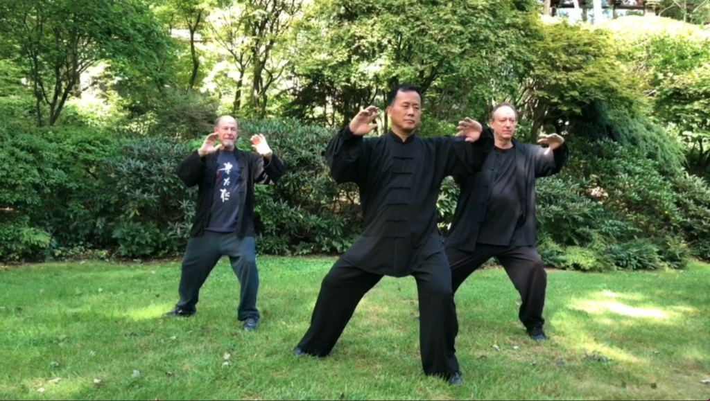 Master Ren Guangyi, Alan, Jon practicing Tai Chi
